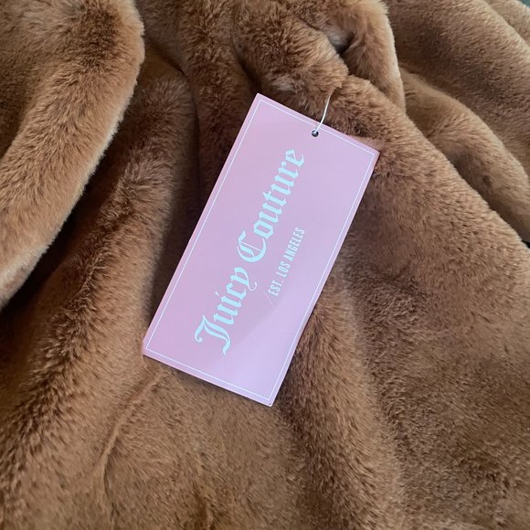 NWT Juicy Couture Sz Medium Teddy Trench Coat Brown Long Women - Picture 9 of 15